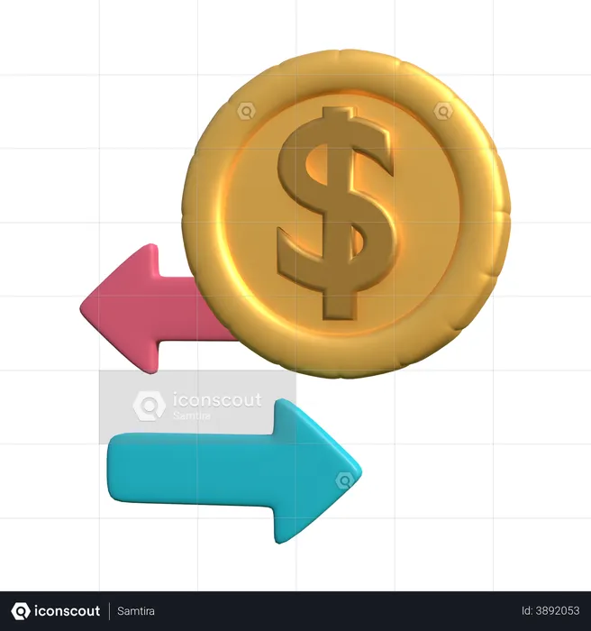 Money Flow  3D Illustration