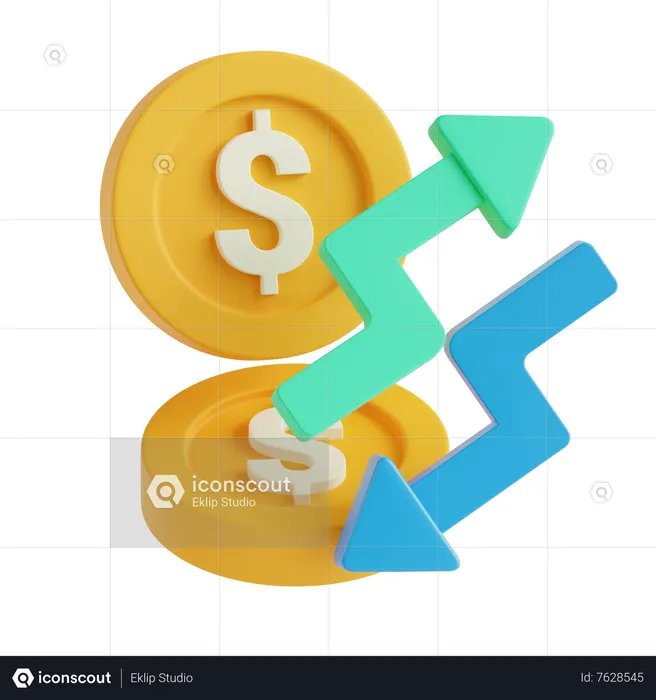 Money Fluctuation  3D Icon