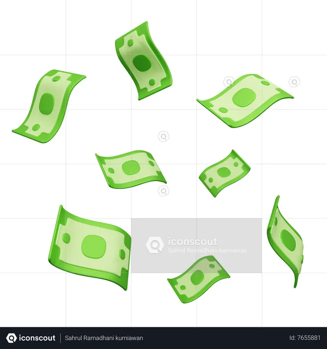 Money Flying  3D Icon
