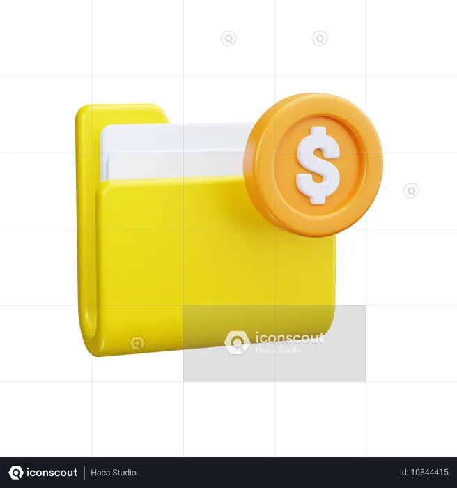 Money folder  3D Icon