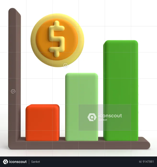Money Graph  3D Icon