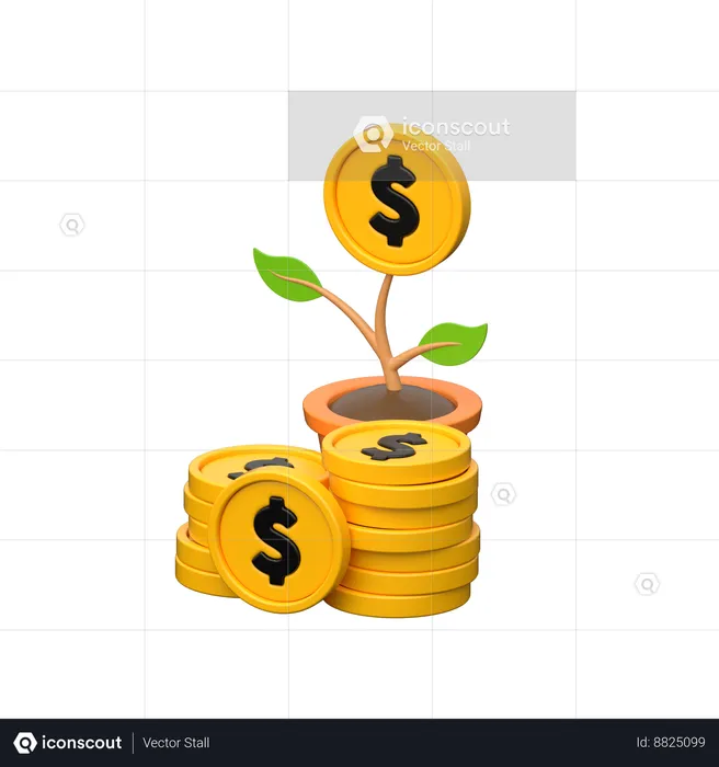 Money Growth  3D Icon