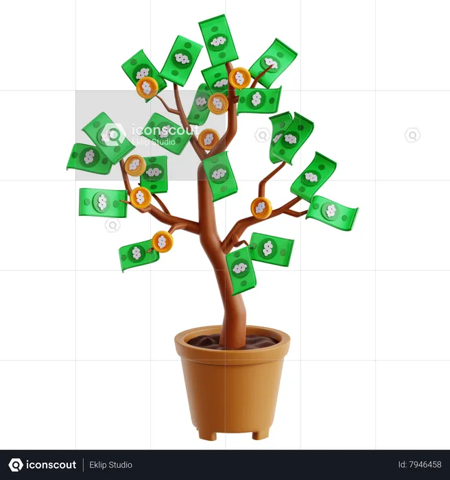 Money Growth  3D Icon