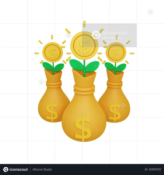 Money growth  3D Illustration