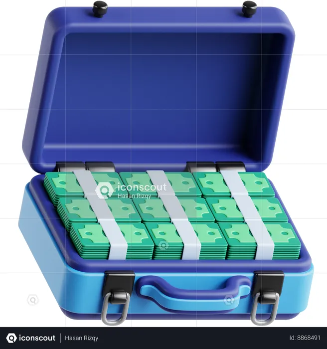 Money In Briefcase  3D Icon