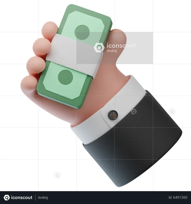 Money in hand  3D Icon