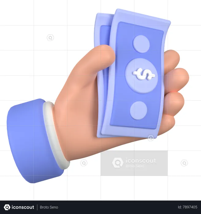 Money in hand  3D Icon
