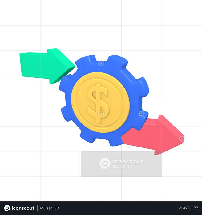 Money income and spending  3D Illustration