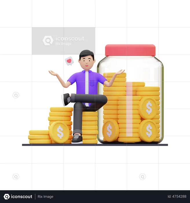 Money Investment  3D Illustration