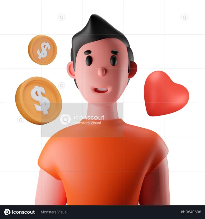Money Investor  3D Illustration