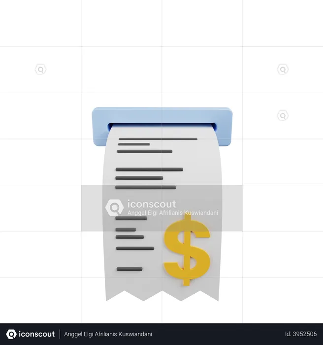 Money Invoice  3D Illustration