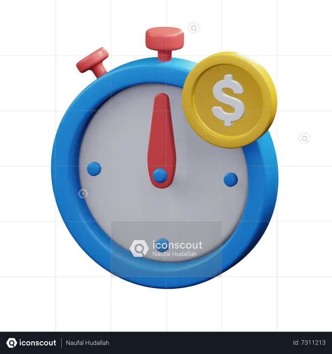 Money Is Time  3D Icon