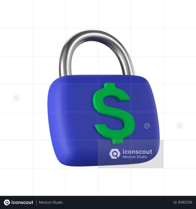 Money Lock  3D Icon