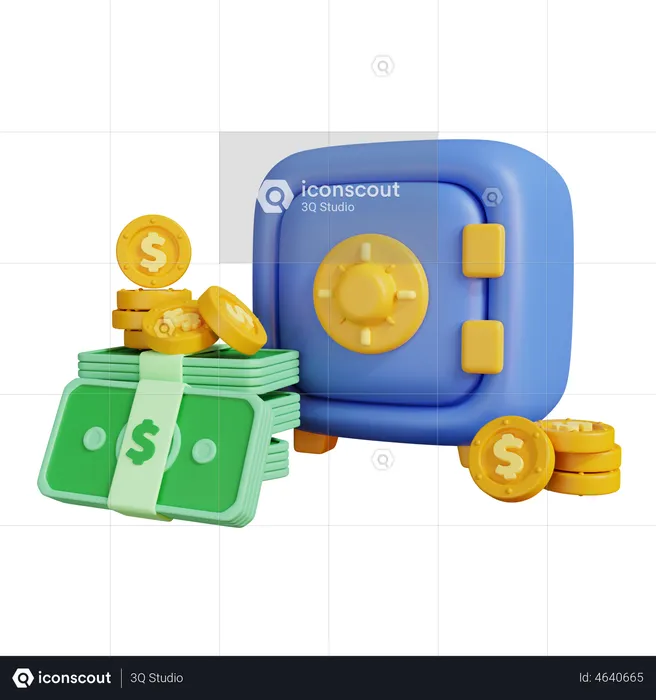 Money Locker  3D Illustration