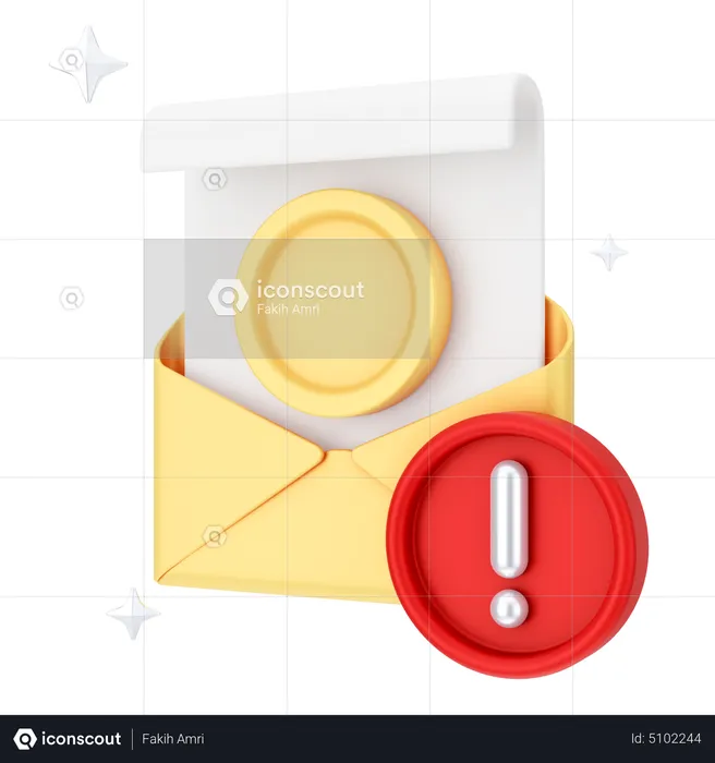 Money Mail Alert  3D Icon