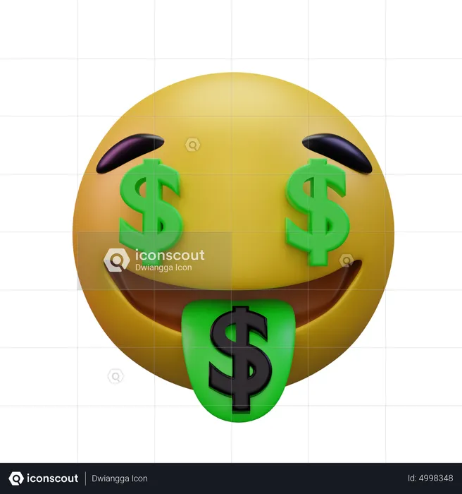 Money Mouth Emoji 3D Icon