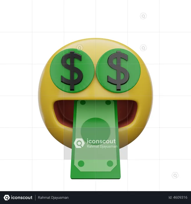 Money Mouth Emoji Emoji 3D Emoji