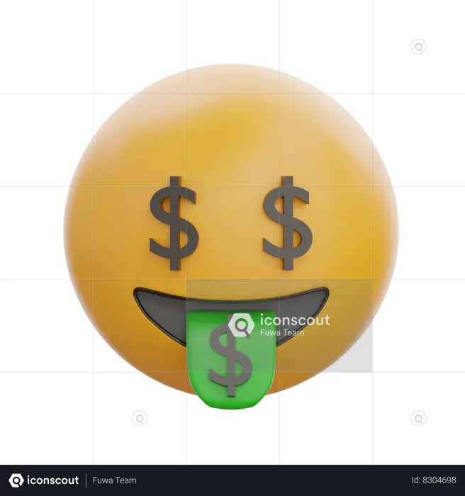 Money-Mouth Face Emoji 3D Icon