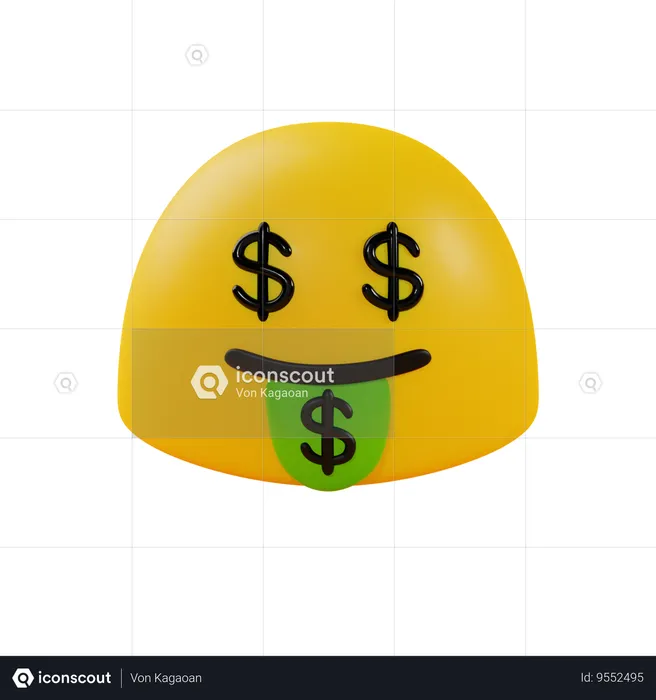 Money Mouth Face Emoji 3D Icon