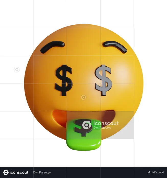 Money Mouth Face Emoji 3D Icon