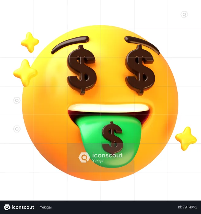 Money-mouth face Emoji 3D Icon
