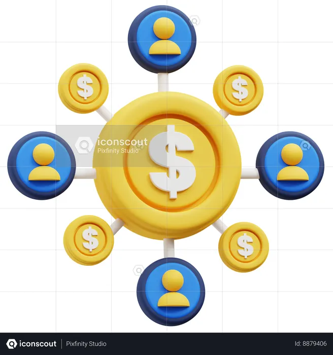 Money network  3D Icon