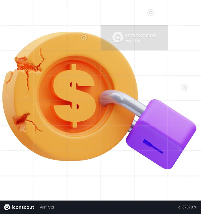 Money Padlock  3D Icon