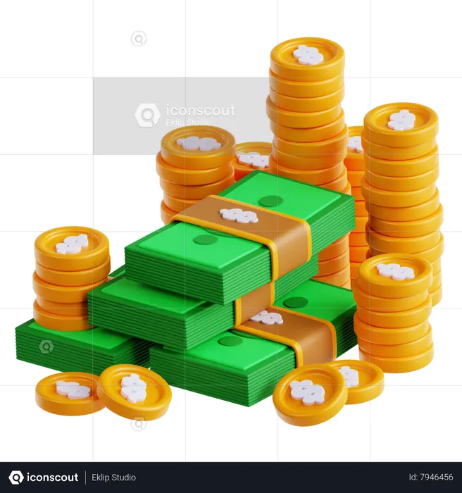 Money Pile  3D Icon