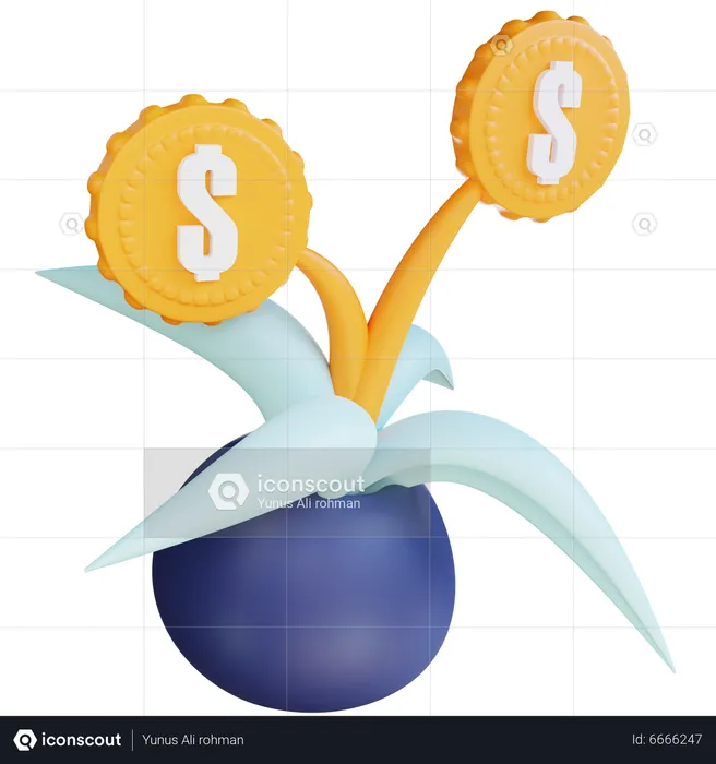 Money Plant  3D Icon