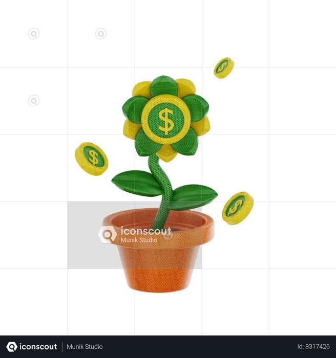 Money Plant  3D Icon