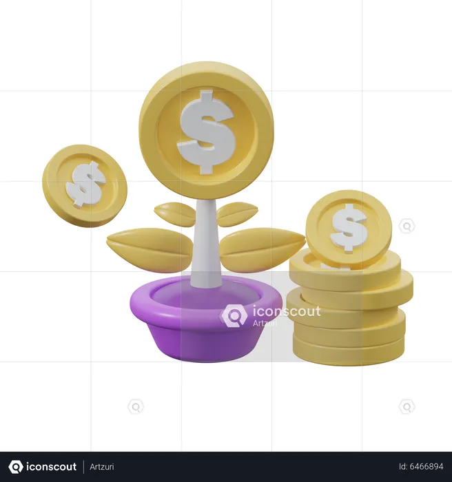 Money Plant  3D Icon