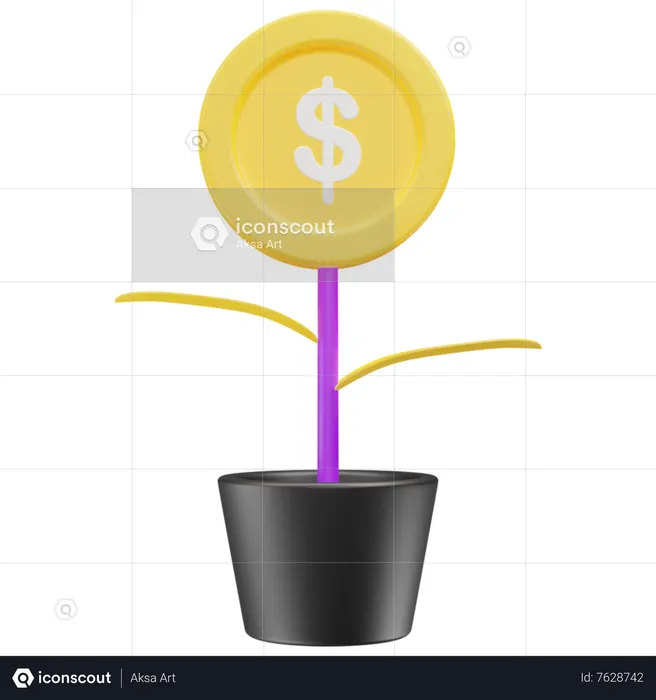 Money Plant  3D Icon