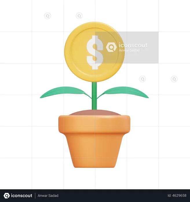 Money Plant  3D Illustration