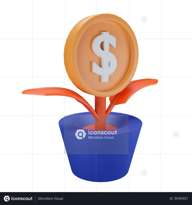 Money Plant  3D Illustration