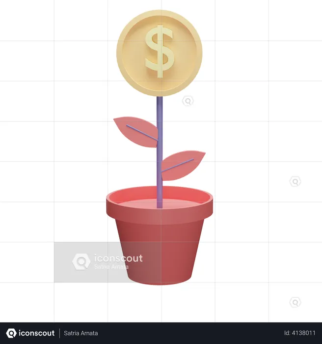 Money plant  3D Illustration