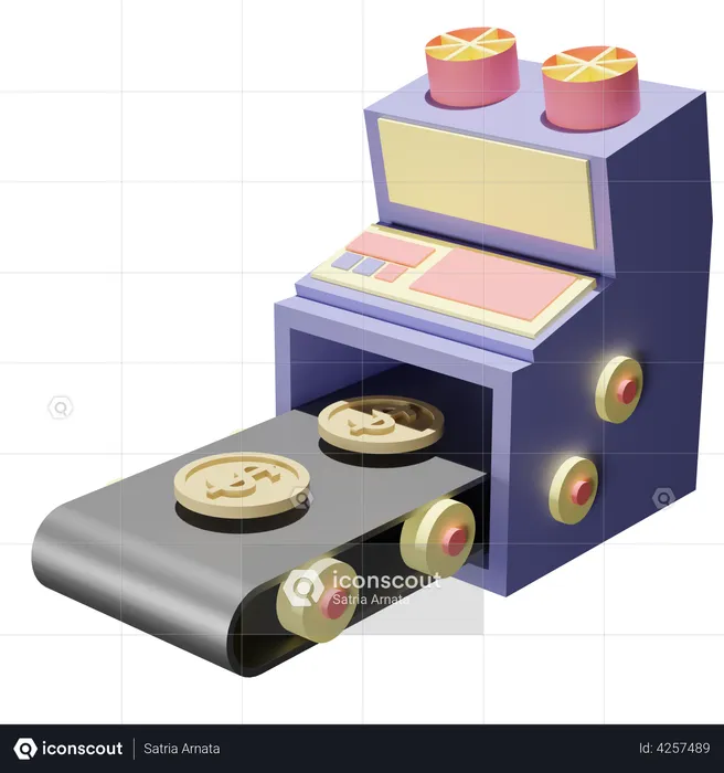 Money Printing Machine  3D Illustration