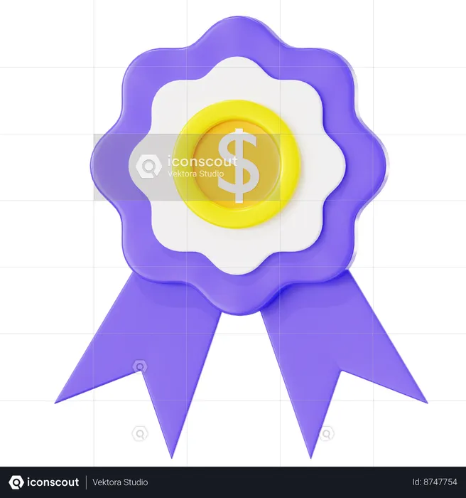 Money Ribbon  3D Icon