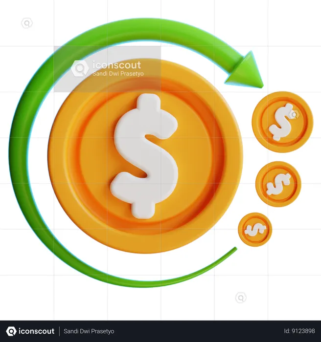 Money Rotation  3D Icon