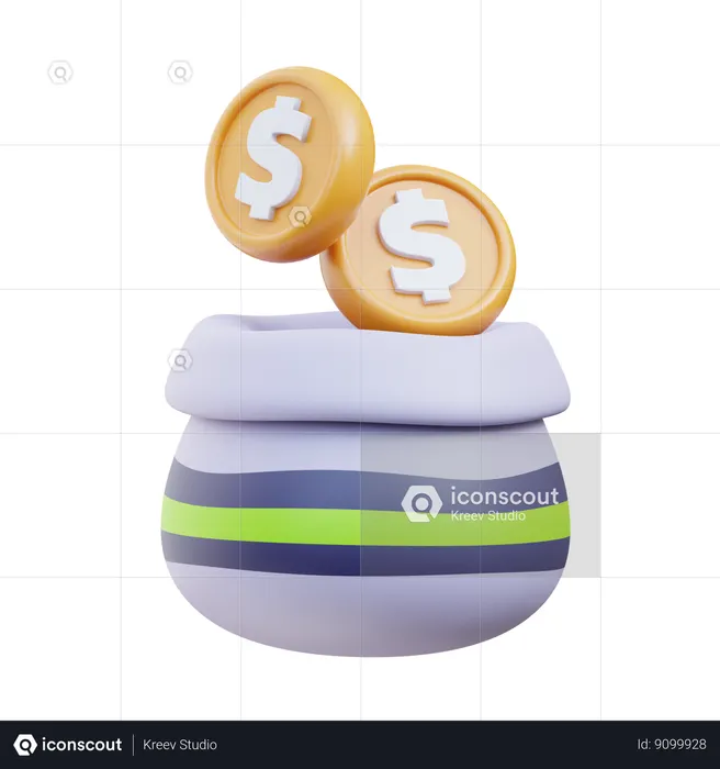 Money Sacks  3D Icon