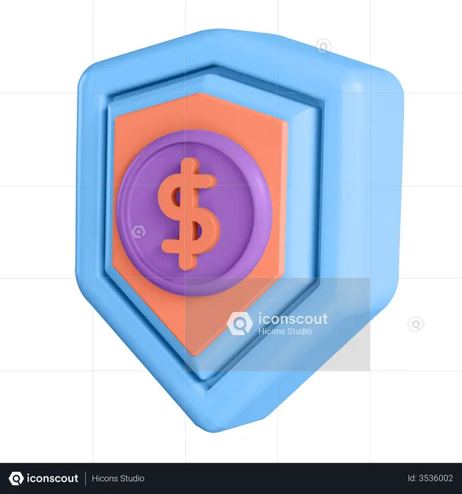 Money Shield  3D Illustration