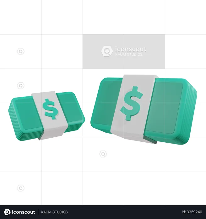 Money Stacks  3D Illustration