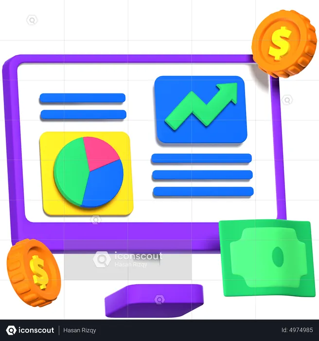 Money Statistic  3D Icon