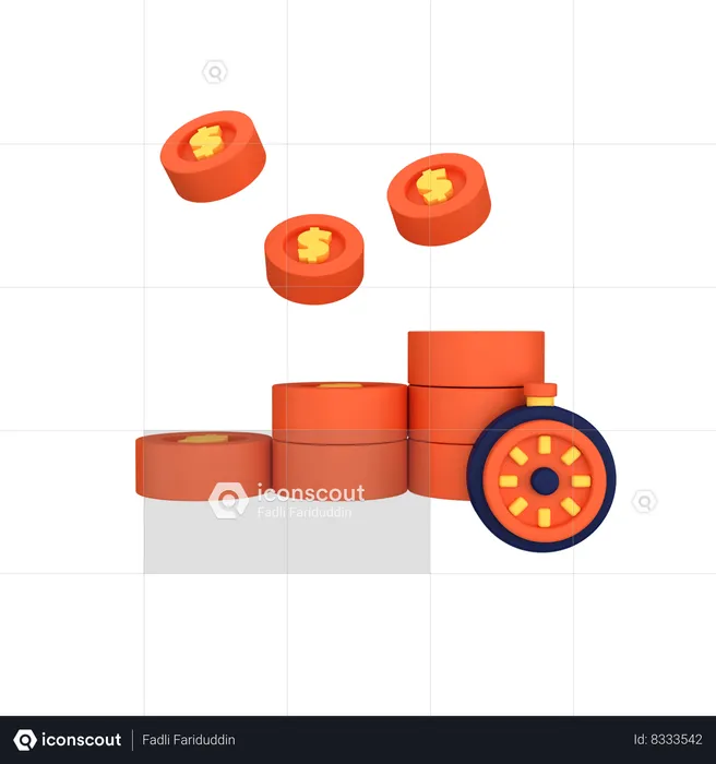 Money Timer  3D Icon