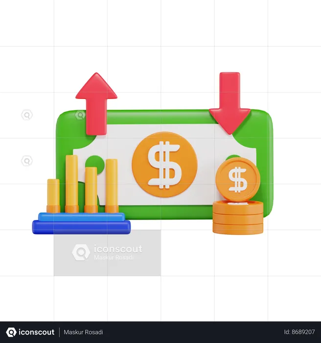 Money Trading  3D Icon