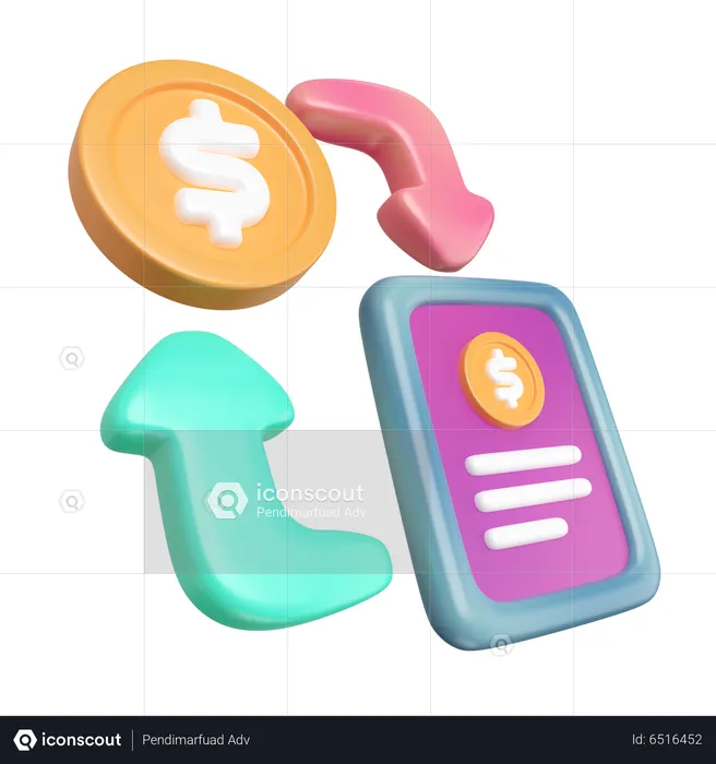 Money Transaction  3D Icon