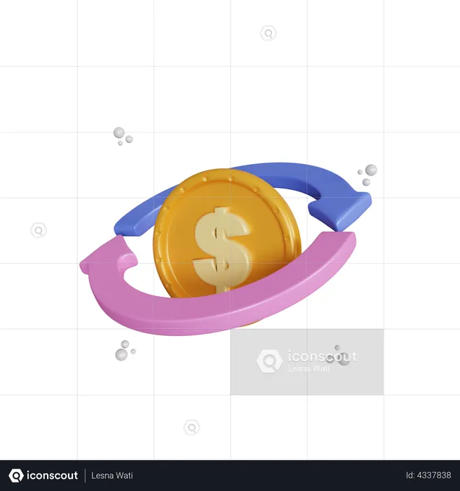 Money Transaction  3D Illustration