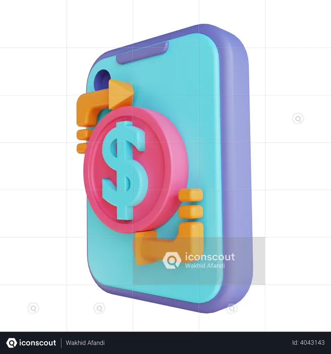 Money Transfer  3D Illustration