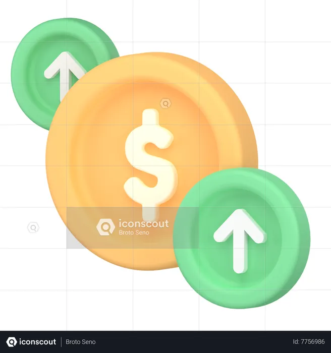 Money up  3D Icon