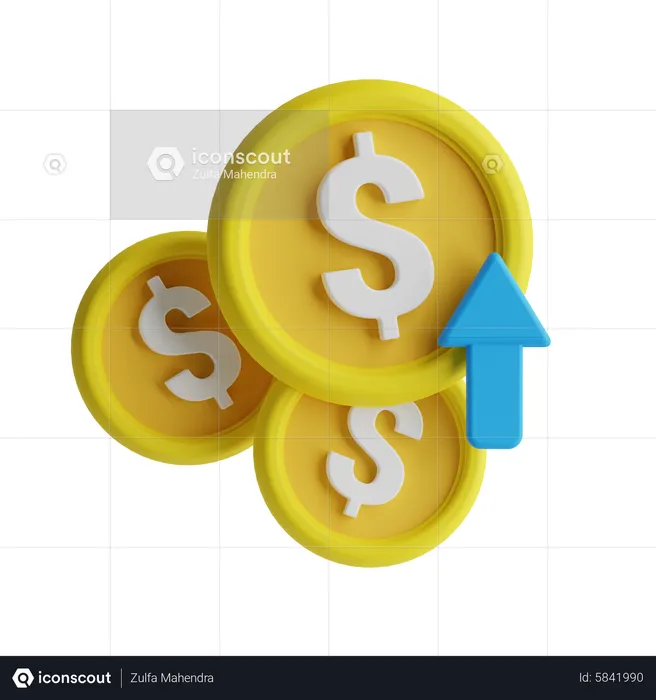 Money Value Up  3D Icon