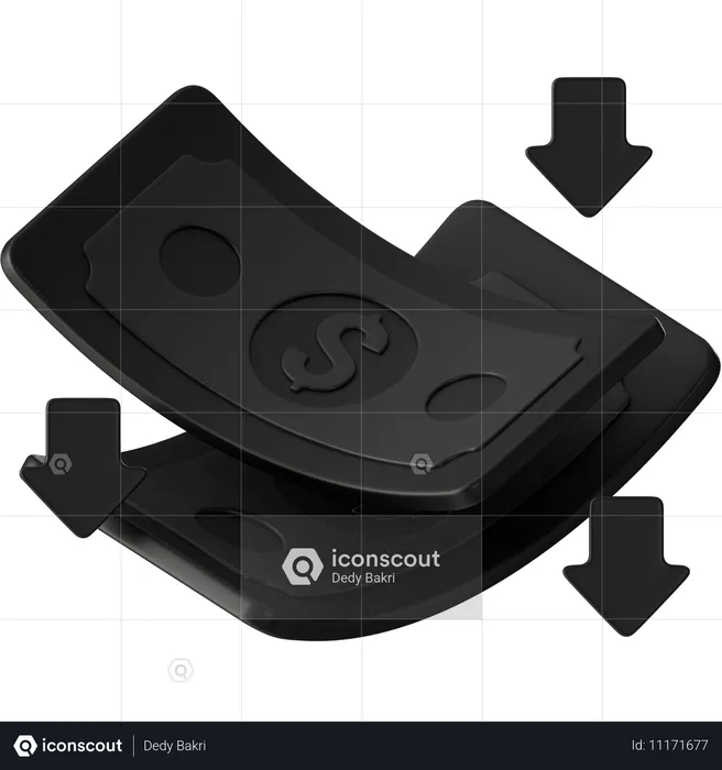 돈 가치가 약하다  3D Icon